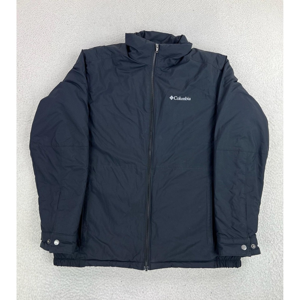 Columbia Jacket Mens Large Black Northern Bound Fleece Lined Puffer Full Zip